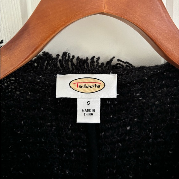 Vintage Talbots Cardigan Wool Alpaca Womens Small Grandmacore Cottagecore Fringe - Picture 5 of 10